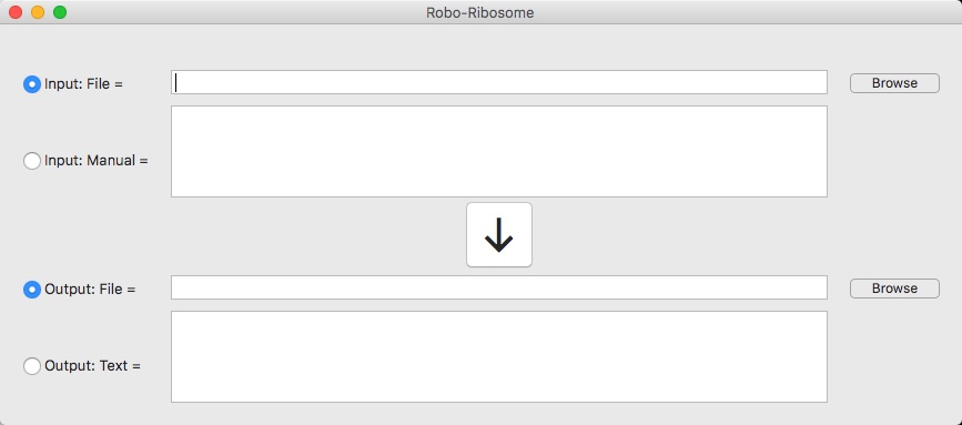 Robo-Ribosome 1.0 : Main window
