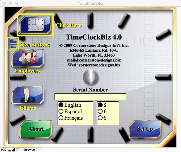 TimeClockBiz 4.0 : Main window