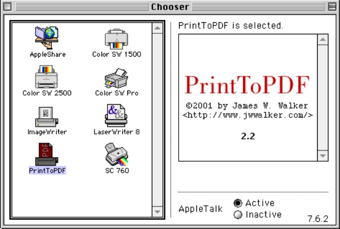 PrintToPDF 2.4 : Main window