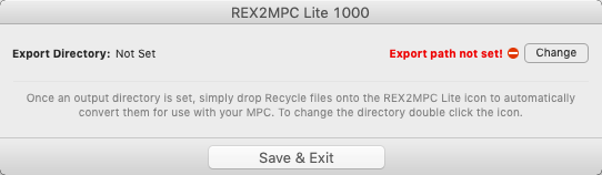 REX2MPC Lite 1000 1.0 : Main Window