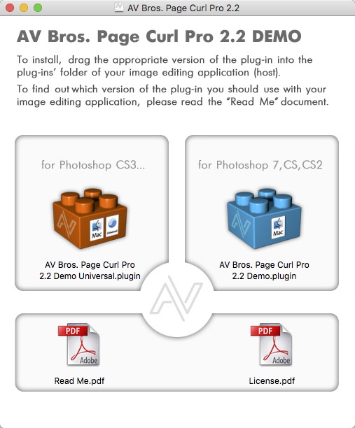 AV Bros. Page Curl Pro 2.2 : Main Window