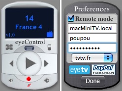 eyeControl widget 1.0 : Main window