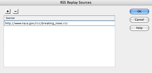 RSS Replay 1.6 : Main window