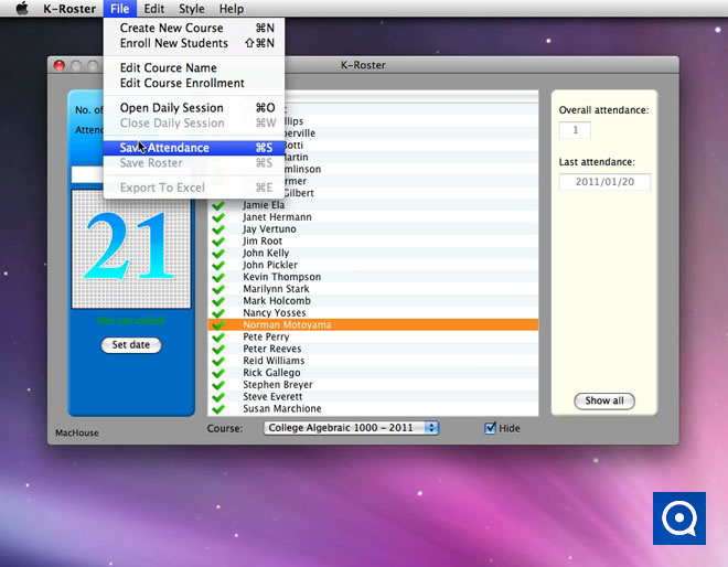 K-Roster 1.0 : Mac software K-Roster