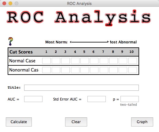 ROC Analysis 1.5 : Main Window