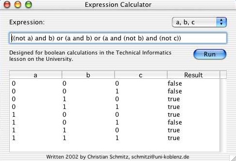 Boolean Calculator 2.0 : Main window