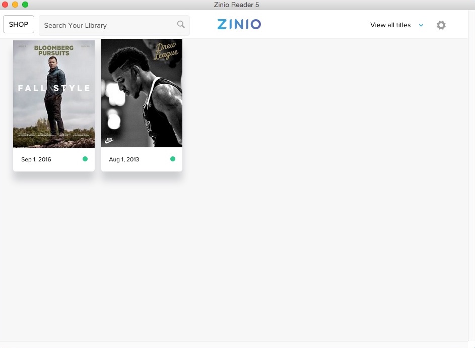 Zinio Reader 1.0 : Main Window