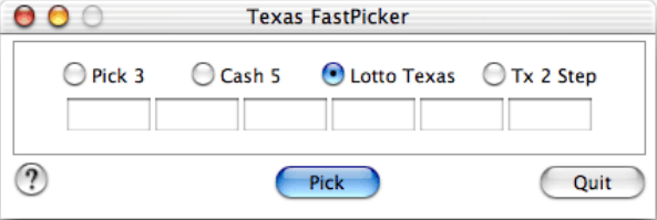 Texas FastPicker 1.1 : Main Window