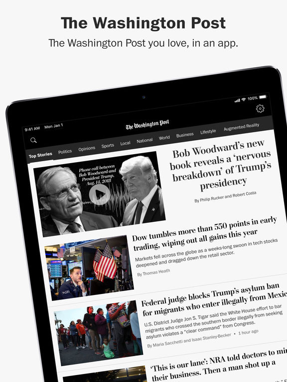The Washington Post for iPad 3.2 : Main Window