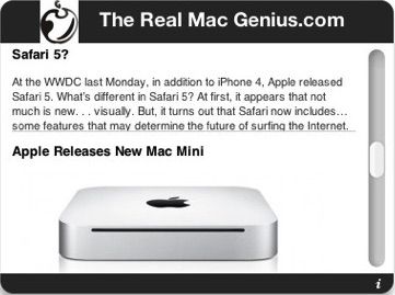 Real Mac Genius RSS Feed 1.0 : Main window