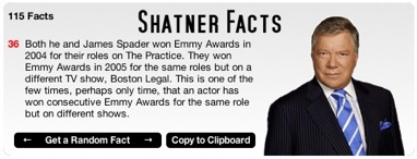 Shatner Facts 1.1 : Main window