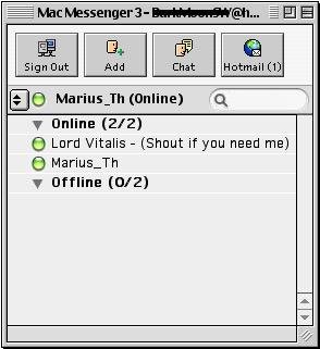 Mac Messenger 3.5 : Main Window