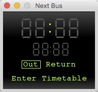 Next Bus 1.0 : Main Window