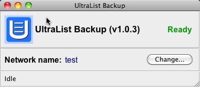 UltraListBackup 1.0 : Main window