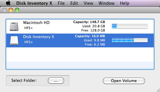 Disk InventoryX 1.0 : Main window