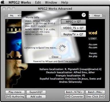 MPEG2 Works 4.0 : Main interface