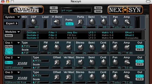 NexSyn 1.1 : Main window