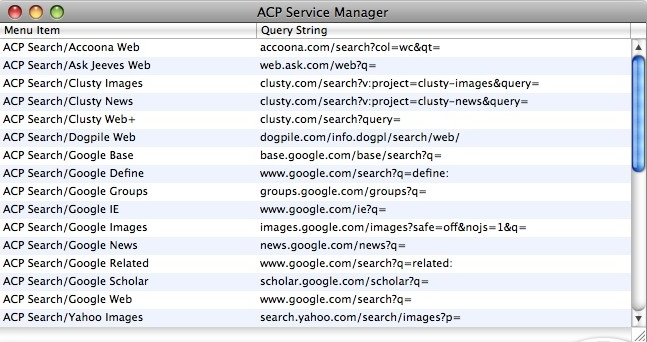 ACP Web Services 2.0 : Main Window