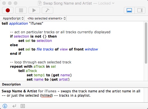 Swap Song Name and Artist 1.0 : Main window