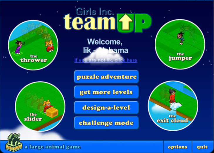 Girls Inc. TeamUp 1.0 : Main Window