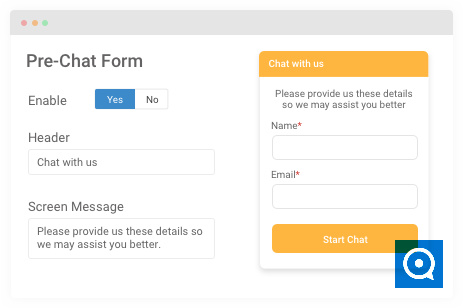Live2support 3.1 : pre-chat form