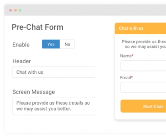 pre-chat form