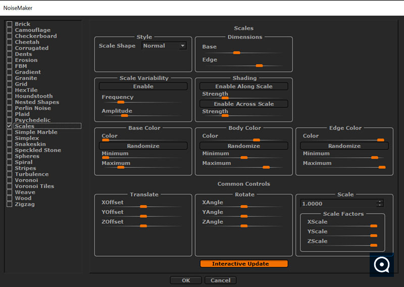 Pixologic ZBrush 3.2 : NoiseMaker Surface Noise Generator