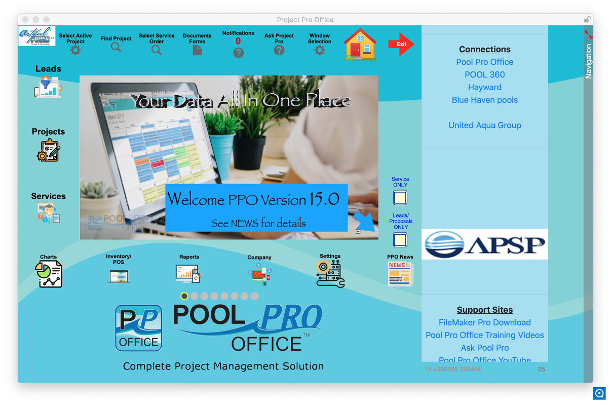 Pool Pro Office 2009 : Main window