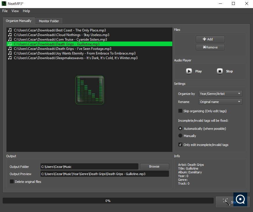 NeatMP3 Pro 3.0 : Main window