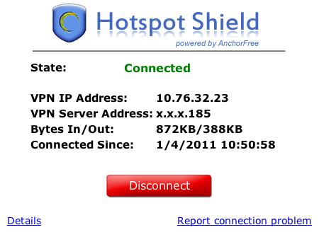 Hotspot Shield 1.3 : Status