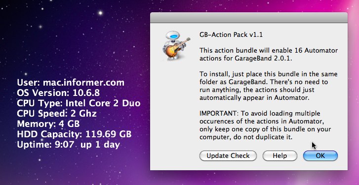 GB-Action Pack 1.1 : Main window
