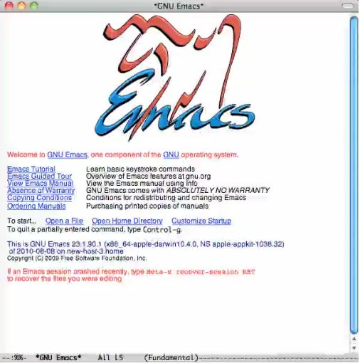 Emacs 23.2 : Welcome screen