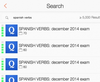 device screenshot of search for spanish verbs