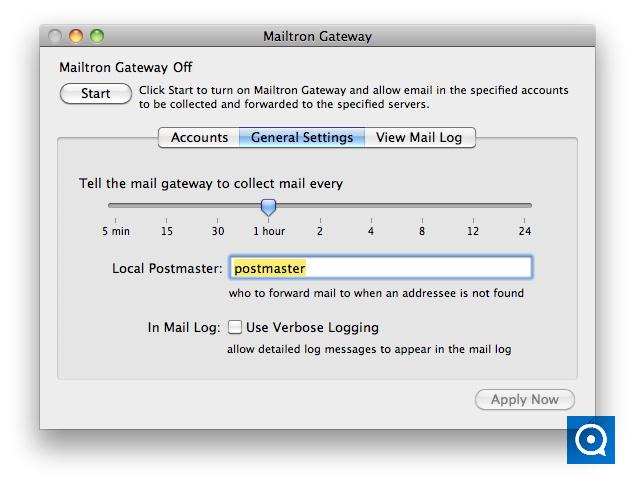 Mailtron Gateway X 3.0 : Main window