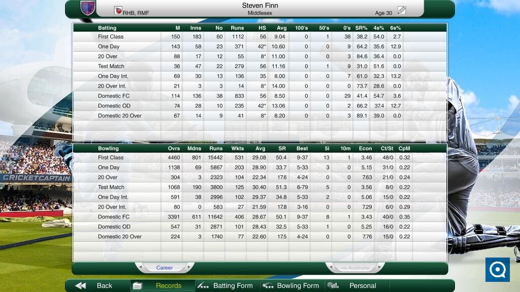 International Cricket Captain 2012 12.2 : Main window