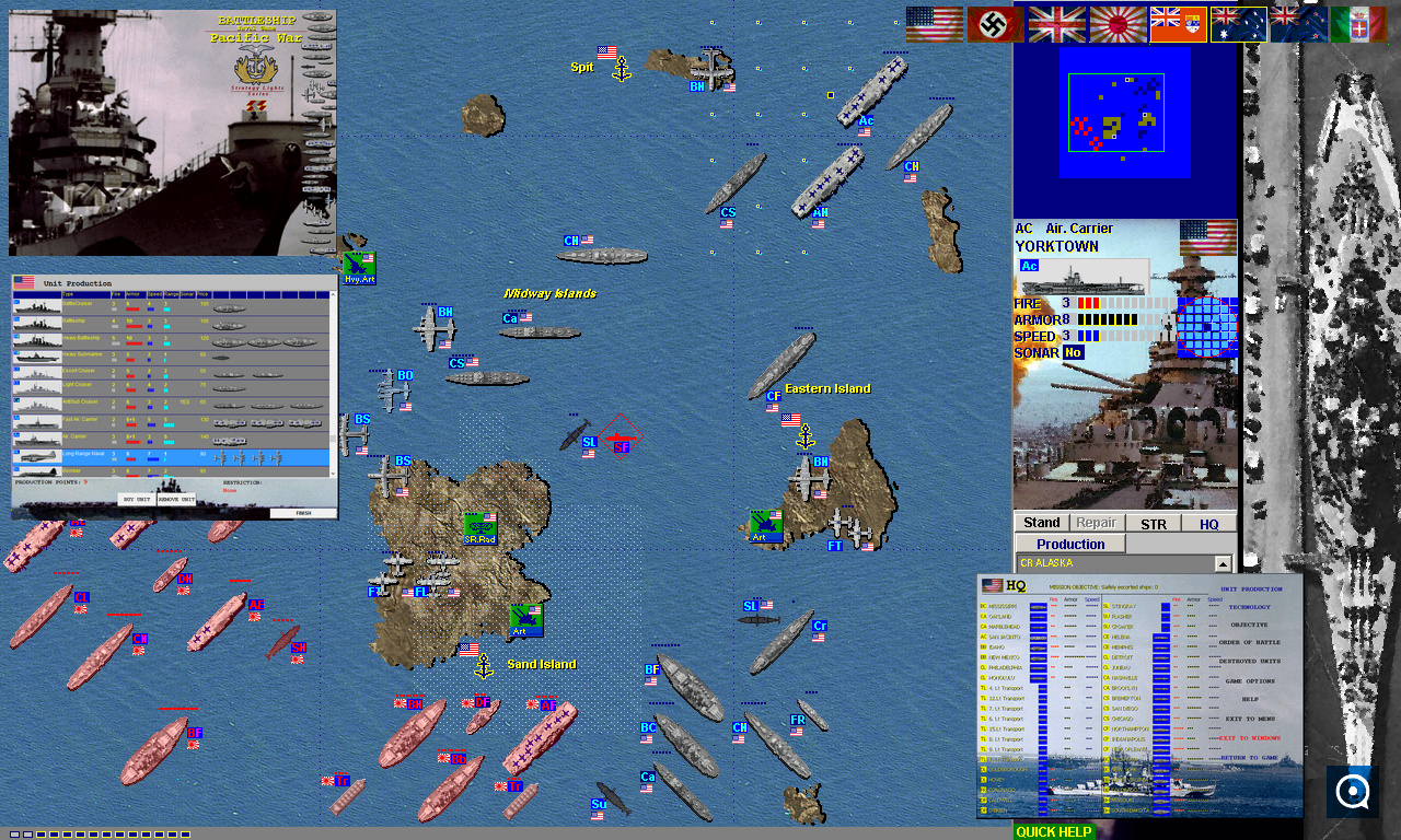 Battleship Game World War 2 1.5 : Main window