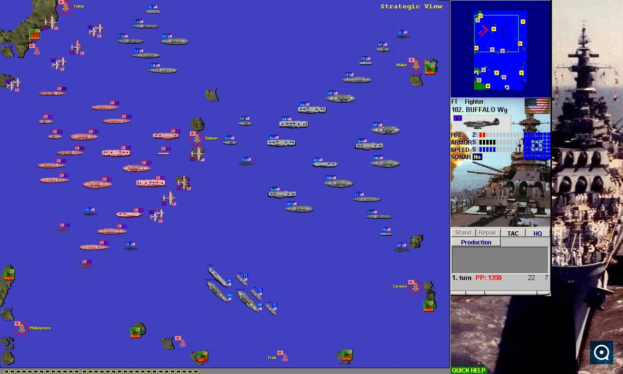 Battleship Game World War 2 1.5 : Main window