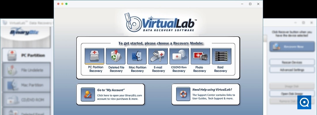 VirtualLab (Classic) 3.9 : Data Recovery Software by BinaryBiz