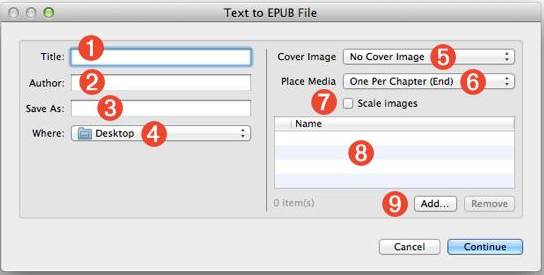 Text to EPUB Document 1.0 : Main image