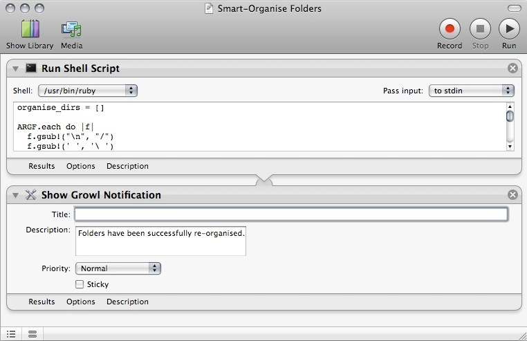 Smart-Organise Folders 1.3 : Main Window