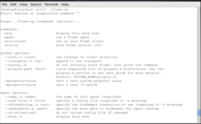 Apache Flume 1.8 : Terminal window