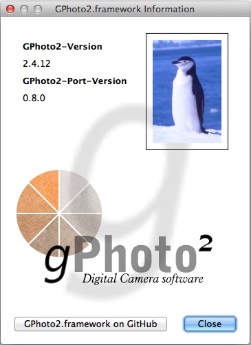 GPhoto2.framework 2.4 : Main window