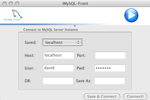 iMySQL-Front 0.1 : Main window