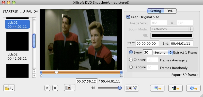 Xilisoft DVD Snapshot 1.0 : Main window