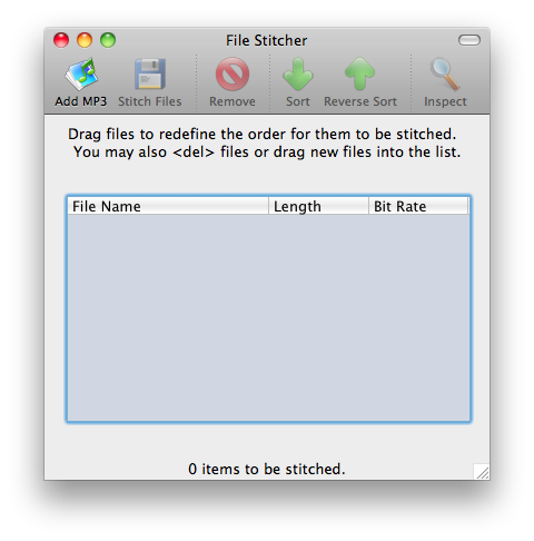 File Stitcher 2.0 : Main interface