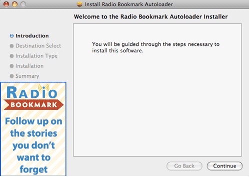 Radio Bookmark Autoloader 1.0 : Main window