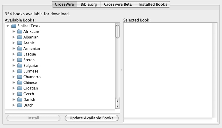 Bible Desktop 1.6 : Selecting Books