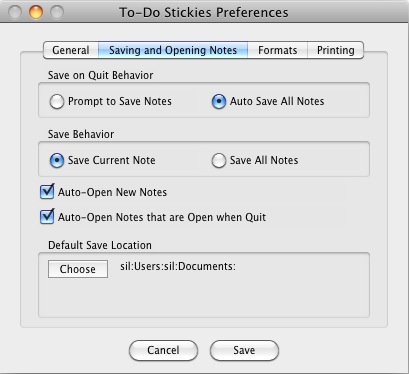 To-Do Stickies 1.4 : Preferences