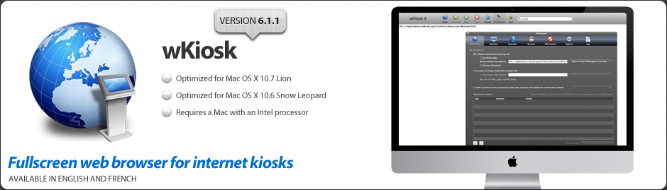 wKioskBrowser 6.1 : Screenshot of the program.