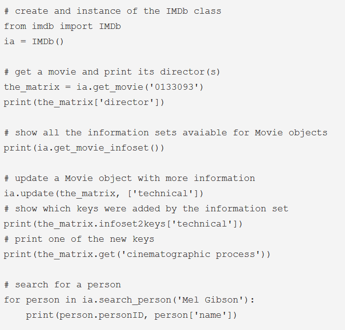 IMDbPY 6.5 : Sample code window